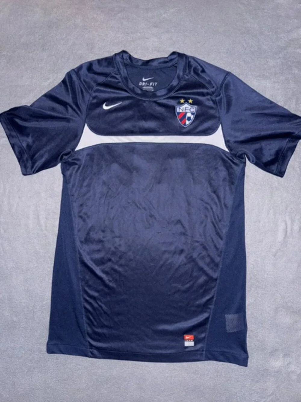 Nike Team Dri Fit NFC Soccer Jersey Navy White Size Small